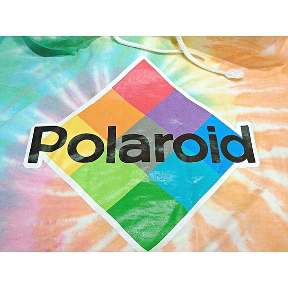 POLAROID Camera Official Merch Rare Tie Dye Oversized Hoodie Sweatshirt Size L - Picture 11 of 12